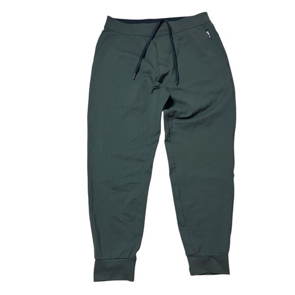 Public Rec Pants 30x24 Green Lounge Stretch Tapered Jogger Active Cropped - Picture 1 of 9
